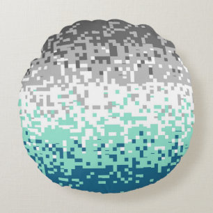 Trippy Pixelated Abstrakte Frayromantische Pride-F Rundes Kissen
