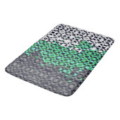 Trippy-pixeles Abstraktes Neutrois-Pride-Flag Badematte (Schrägansicht)