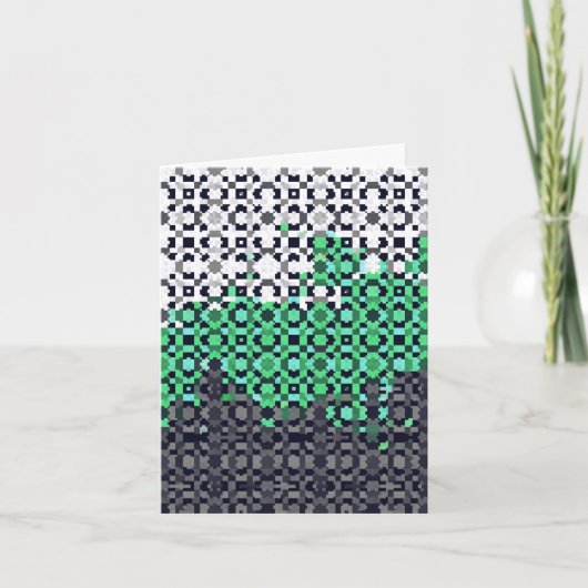 Trippy-pixeles Abstraktes Neutrois-Pride-Flag Dankeskarte (Vorderseite)