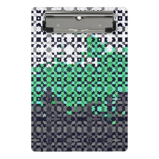 Trippy-pixeles Abstraktes Neutrois-Pride-Flag Mini Klemmbrett (Vorderseite)