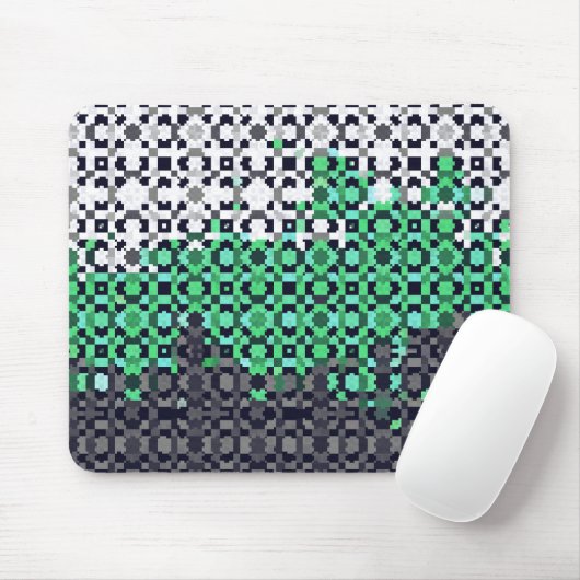 Trippy-pixeles Abstraktes Neutrois-Pride-Flag Mousepad (Mit Mouse)