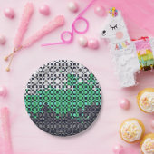 Trippy-pixeles Abstraktes Neutrois-Pride-Flag Pappteller (Party)