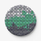 Trippy-pixeles Abstraktes Neutrois-Pride-Flag Pappteller (Vorderseite)