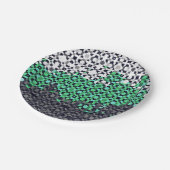Trippy-pixeles Abstraktes Neutrois-Pride-Flag Pappteller (Schrägansicht)