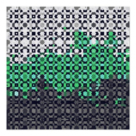 Trippy-pixeles Abstraktes Neutrois-Pride-Flag Poster (Vorderseite)