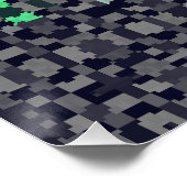 Trippy-pixeles Abstraktes Neutrois-Pride-Flag Poster (Ecke)