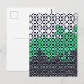Trippy-pixeles Abstraktes Neutrois-Pride-Flag Postkarte (Vorne/Hinten)