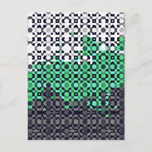 Trippy-pixeles Abstraktes Neutrois-Pride-Flag Postkarte (Vorderseite)