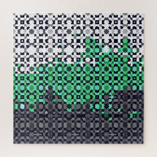 Trippy-pixeles Abstraktes Neutrois-Pride-Flag Puzzle (Vertikal)