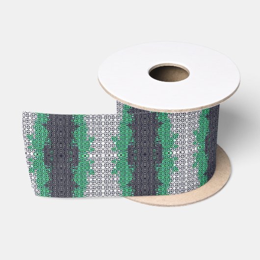 Trippy-pixeles Abstraktes Neutrois-Pride-Flag Satinband (Spule)