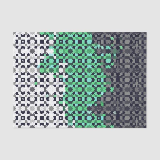 Trippy-pixeles Abstraktes Neutrois-Pride-Flag Seidenpapier (Vorderseite)