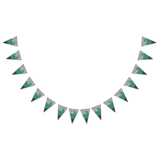 Trippy-pixeles Abstraktes Neutrois-Pride-Flag Wimpelkette (Alle)