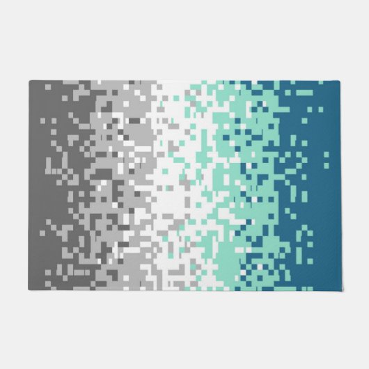 Trippy Pixelierte Abstrakte Frayromantische Pride- Fußmatte (Vorderseite)