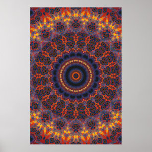 Trippy Plakat: Psychedelische Radialgrafik Poster