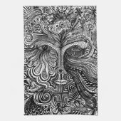 Trippy-Portrait Geschirrtuch (Vertikal)