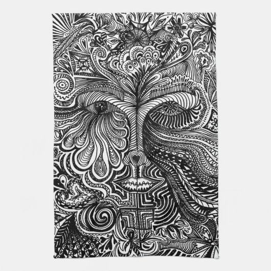 Trippy-Portrait Geschirrtuch (Vertikal)