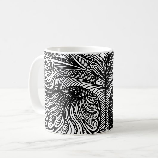Trippy-Portrait Kaffeetasse (Vorderseite Links)