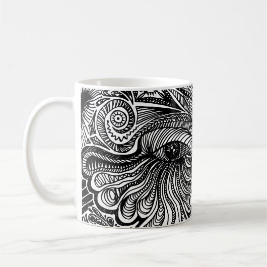Trippy-Portrait Kaffeetasse (Links)