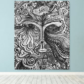 Trippy-Portrait Leinwanddruck (Insitu (Holzboden))