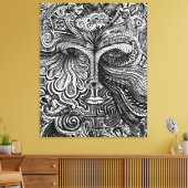 Trippy-Portrait Leinwanddruck (Insitu (Wohnzimmer))