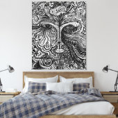 Trippy-Portrait Leinwanddruck (Insitu (Schlafzimmer))