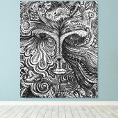 Trippy-Portrait Leinwanddruck (Insitu (Holzboden))