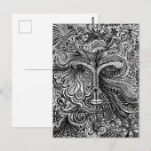 Trippy-Portrait Postkarte (Vorne/Hinten)