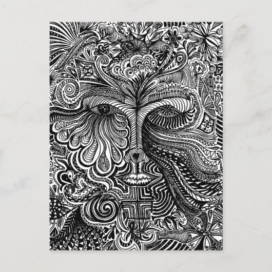 Trippy-Portrait Postkarte (Vorderseite)