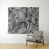 Trippy Portrait Tapestry Wandteppich (Beispiel (Horizontal))