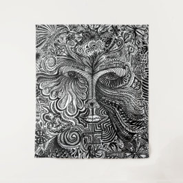 Trippy Portrait Tapestry Wandteppich