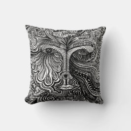 Trippy Portrait Throw Kissen