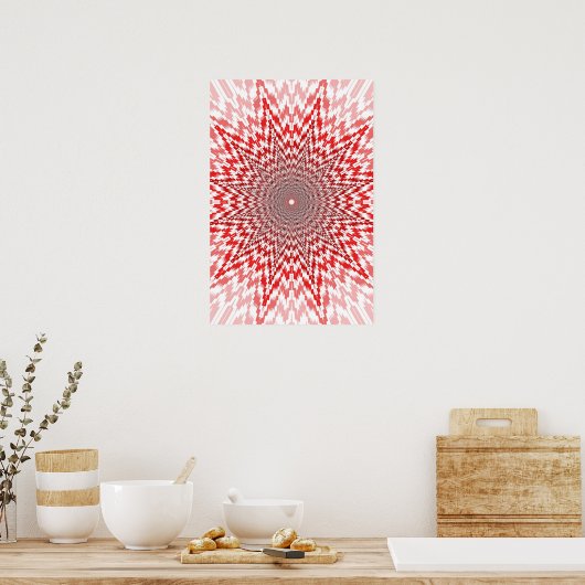 Trippy Poster: Abstrakt Red Poster (Küche)
