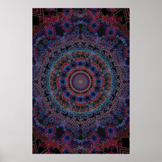 Trippy Poster: Abstrakte Radialkunst Poster (Vorne)
