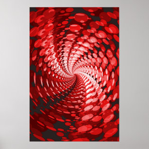 Trippy Poster: Abstraktes Rot Poster