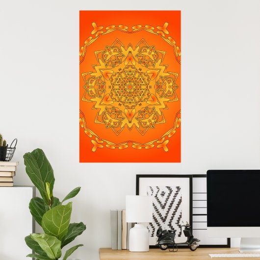 Trippy Poster: Psychedelic Hexagonal Artwork Poster (Heimbüro)