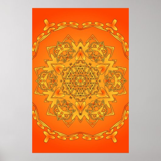 Trippy Poster: Psychedelic Hexagonal Artwork Poster (Vorne)