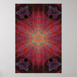 Trippy Poster: Psychedelische Radialkunst Poster