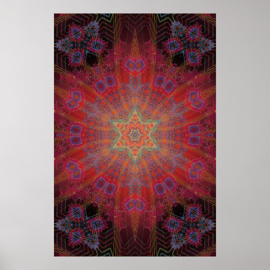 Trippy Poster: Psychedelische Radialkunst Poster (Vorne)