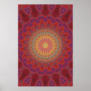 Trippy Poster: Psychedelische Radialkunst Poster
