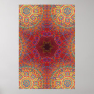 Trippy Poster: Psychedelische Radialkunst Poster