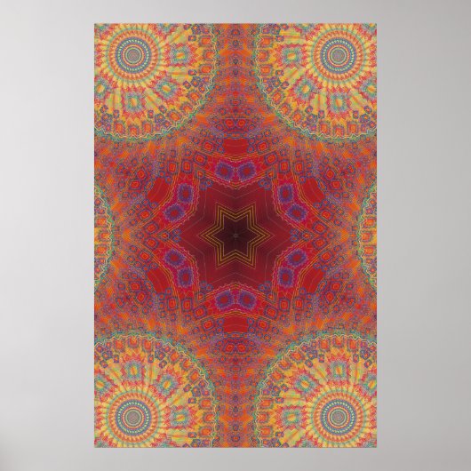 Trippy Poster: Psychedelische Radialkunst Poster (Vorne)