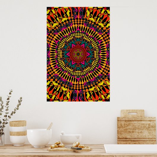 Trippy Poster: Psychedelisches Kaleidoskop-Kunstwe Poster (Küche)