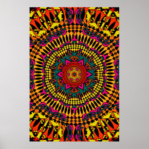 Trippy Poster: Psychedelisches Kaleidoskop-Kunstwe Poster