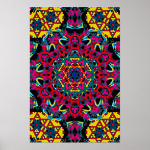 Trippy Poster: Psychedelisches Kaleidoskop-Kunstwe Poster