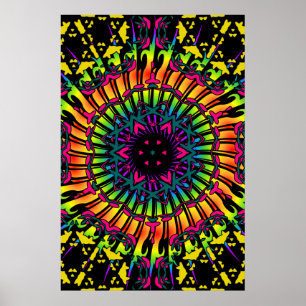 Trippy Poster: Psychedelisches Kaleidoskop-Kunstwe Poster