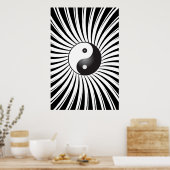 Trippy Poster: Yin Yang Symbol & Spiral Design Poster (Küche)
