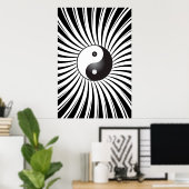 Trippy Poster: Yin Yang Symbol & Spiral Design Poster (Heimbüro)