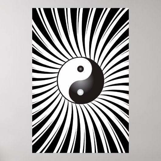 Trippy Poster: Yin Yang Symbol & Spiral Design Poster (Vorne)