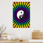 Trippy Poster: Yin Yang Symbol & Spiral Design Poster (Küche)