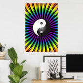Trippy Poster: Yin Yang Symbol & Spiral Design Poster (Heimbüro)